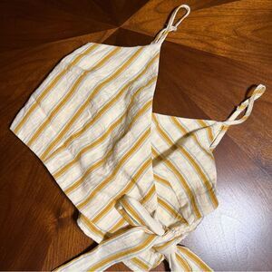 Lulu's Wrap Style Crop Top Stripes Small